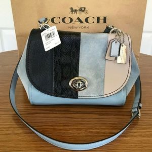 Coach Exotic Faye Crossbody Cornflower Silver